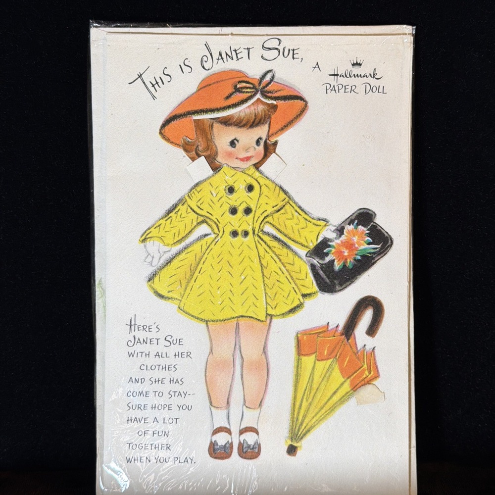 Rare Vintage Hallmark "This Is Janet Sue" Complete Paper Doll Set – Uncut